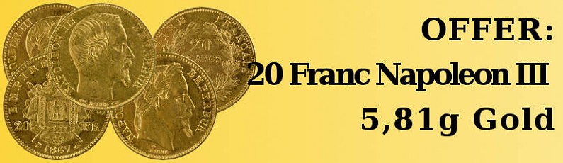 Offer: 20 Franc Napoléon III 5,81g Gold