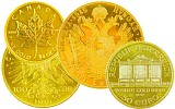 Gold coins from 1/4 ounce up to almost 1 ounce