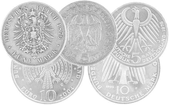 Silver coins from Germany, the Third Reich and the German Empire