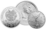 Silver Coins smaller than 1 Ounce: Noah's Ark 1/2oz, Lunar II Rooster 1/2oz, Mexican Libertad 1/10oz