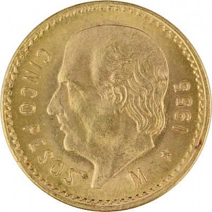 5 Mexican Pesos Hidalgo 3,75g Gold