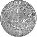 ½ Mark German Empire 2,5g Silver (1905 - 1919)