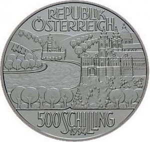 500 Austrian Shilling 22,2g Ag (1983 - 2001)