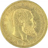 20 Mark Emperor Wilhelm II King of Württemberg 7,16g Gold (1894 - 1913)