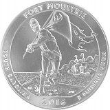 America the Beautiful - South Carolina Fort Moultri Monument 5oz Silver - 2016