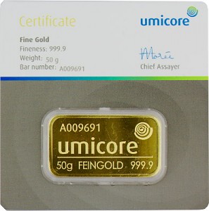Gold Bar 50g - Umicore new