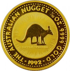 Australian Kangaroo 1/10oz Gold - 1992