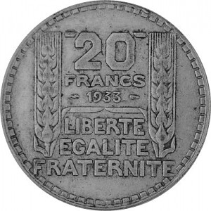20 Franc France 13,6g Silver (1929 - 1939)