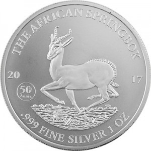 Africa Gabon Springbok 1oz Silver - 2017 B-Stock