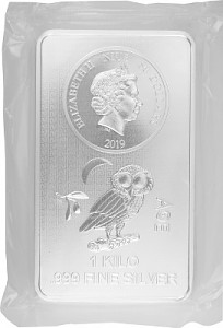 Niue Athenian Owl Coin Bar 1kg Silver - 2019