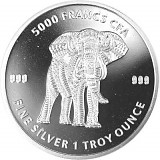 Republic of Chad Mandala Elephant 1oz Silver - 2019