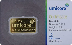 Gold Bar 10g - Umicore