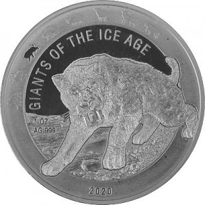 Giants of the Ice Age - Saber-toothed Cat 1oz Silver - 2020