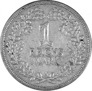 1 Reichsmark 2,5g Silver (1925 - 1927)