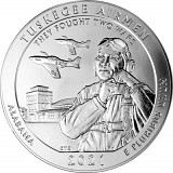 America the Beautiful - Alabama Tuskegee Airmen 5oz Silver - 2021