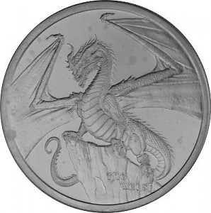 USA „The Welsh – World of Dragons“ Round Silbermedaille 1oz Silver B-Stock