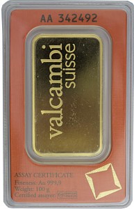 Gold Bar 100g - VALCAMBI (orange)