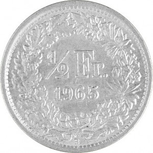 ½ Swiss Franc 2,088g Silver (1875 - 1967) B-Stock