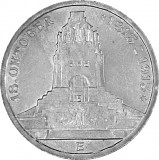 3 Mark German Empire Saxony Monument to the Battle of the Nations 15g Silver - 1913