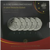 5x 25 EUR commemorative coin Germany 90,0g Silver 2015