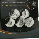 5x 20 EUR commemorative coin Germany 83,25g Silver 2017