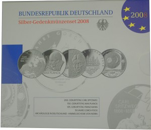5x 10 EUR commemorative coin Germany 83,25g Silver 2008