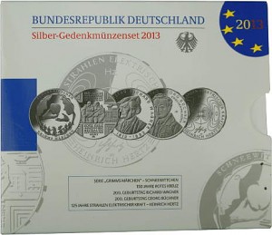 5x 10 Euro Commemorative Coin Germany 50g Silver 2013