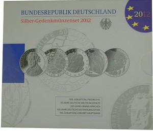 5x 10 Euro Commemorative Coin Germany 50g Silver 2012