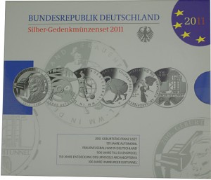 6x 10 Euro Commemorative Coin Germany 60g Silver 2011