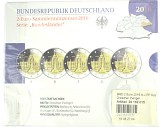 5x 2 EUR commemorative coin set series federal states A-J 2016 St. 