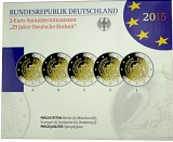 5x 2 EUR commemorative coin set 25 years of German unity A-J 2015 St. 