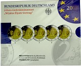 5x 2 EUR commemorative coin set 50 years of the Èlysée Treaty A-J 2013 St. 