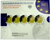 5x 2 EUR commemorative coin set 10 years of euro cash A-J 2012 St. 