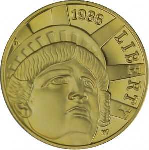 5 Dollar Half Eagle 100 years Statue of Liberty 7,32g Gold 1986 Proof