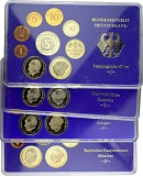 4x DM Circulation Coins Set (D,F,G,J) with 10.68 DM each 1975 - 1978