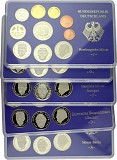 5x DM Circulation Coins Set (A,D,F,G,J) with 12.68 DM each 1991 - 1992