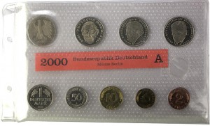 DM Circulation Coins Set (A) with 12.68 DM 2000
