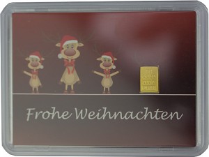 Gold Bar 1g - 'Frohe Weihnachten'