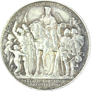 2 Mark German Empire War of Liberation 10g Silver - 1913