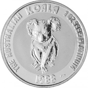 Koala 1oz Platinum 1988 diff.