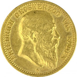 10 Mark Friedrich I Grand Duke of Baden 3,58g Gold (1902 - 1907)