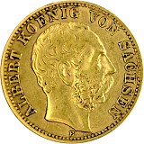 10 Mark Albert King of Saxony 3,58g Gold (1874 - 1888)