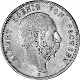 5 Mark Albert King of Saxony 25g Silver (1875,1876, 1889)