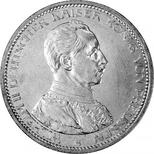 5 Mark Wilhelm II German Emperor uniform 25g Silver (1913, 1914) 5 Mark Wilhelm II German Emperor uniform 25g Silver (1913, 1914)
