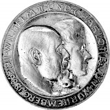 3 Mark German Empire Wilhelm and Charlotte of Württemberg 15g Silver - 1911