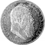 3 Mark German Empire Luitpold Prince Regent of Bavaria 15g Silver - 1911