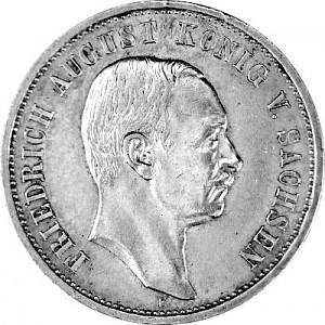 3 Mark German Empire Friedrich August King of Saxony 15g Silver (1908 - 1913)