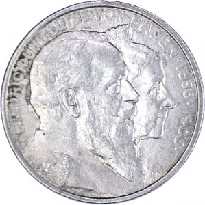 2 Mark German Empire Friedrich and Luise 10g silver - 1906