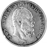 2 Mark German Empire Karl King of Württemberg 10g silver (1876 - 1888)