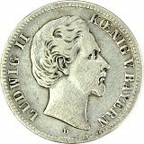 2 Mark German Empire Ludwig II King of Bavaria 10g Silver - (1876, 1877, 1880, 1883)